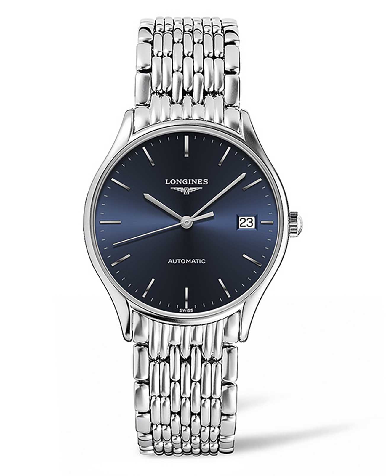 Longines Longines Lyre L4.860.4.92.6  L48604926 механические мужские часы синий циферблат, браслет нержавеющая сталь — вид спереди